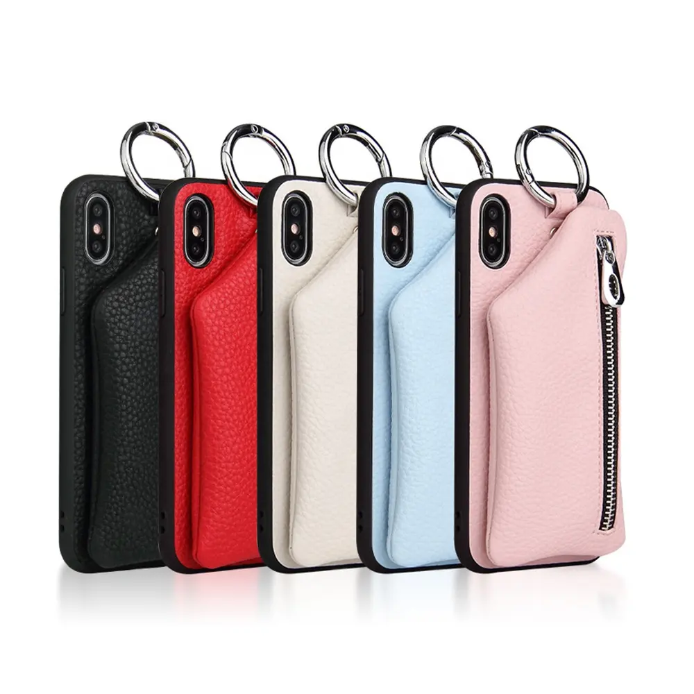 2 in 1 Leather Zipper Detachable coin purse dongguan mobile phone shell wallet Case Compatible with 12