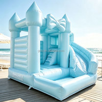 Château gonflable commercial violet pour mariage, avec toboggan, pour location événementielle et utilisation en extérieur