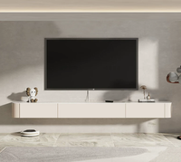 Meuble TV mural flottant moderne, console multimédia en bois, centre de divertissement pour salon