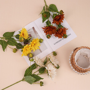 Tournesol Artificiel à Longues Branches, Décoration Florale Fraîche et Douce pour la Maison, Bouquet Décoratif de Table pour Mariage - Product Image 4