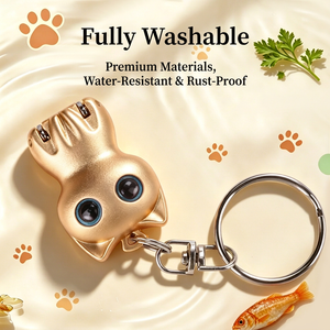Coupe-ongles en métal en forme de chat mignon avec porte-clés, lavable à l'eau pour le toilettage quotidien des animaux de compagnie - Product Image 1