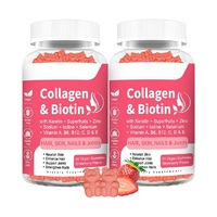 Compléments de collagène protéique OEM, biotine, multivitamines, gommes, produit de beauté pour la croissance des cheveux, soin de la peau, ongles forts pour adultes