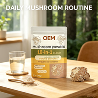 Poudre de champignons OEM 10 en 1 pour la défense immunitaire et la nutrition intégrale, poids net 340g, complément alimentaire