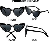 CONCHEN 2023 Vente à Chaud Cadeau de Fête Lunettes de Soleil en Forme de Cœur Lunettes de Coeur Vintage pour Fête de Mariage