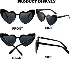نظارات شمسية CONCHEN الأكثر مبيعًا للهدايا والحفلات على شكل قلب نظارات قلب عتيقة لحفل الزفاف - Product Image 2