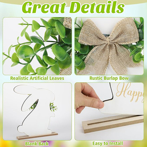 Decoraciones para Fiestas de Pascua al por Mayor, Adorno de Mesa de <span class=keywords><strong>Feliz</strong></span> Pascua con Lazo de Arpillera para Decoración de Paredes, Hogar, Interiores y Exteriores - Product Image 5
