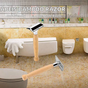 Maquinilla de Afeitar Biodegradable para Hombre Abeis JDK-0904 con Mango de Bambú, Maquinilla de Afeitar Reutilizable de una Sola Hoja - Product Image 2