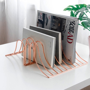 Dây Kim Loại Trang Trí Thiết Kế OEM Bookends, Giá Lưu Trữ Tạp Chí, Bookself, Thư Mục Dọc, (Vàng Hồng Vàng, Bạc) - Product Image 4
