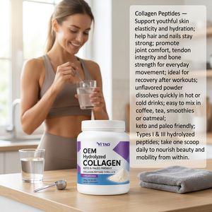 Collagène hydrolysé OEM, peptides de type I et III, poudre non aromatisée, compatible Keto et Paleo, pour la santé de la peau, des cheveux, des ongles et des articulations - Product Image 5