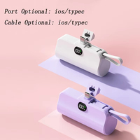 Mini Power Bank Porte-clés 5000 mAh avec Câble Intégré et Écran LCD – Vente en Gros Usine – Portable pour Voyages et Activités de Plein Air