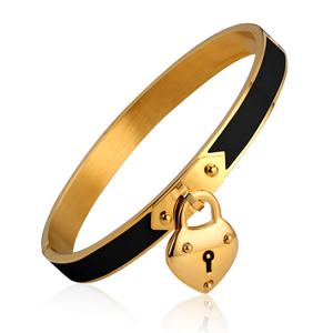Fashion Stainless Steel Charm <b>Bracelet</b> <b>Gold</b> Plated Black and <b>White</b> Newest Men/women Pendants <b>Bangle</b> Jewelry - Product Image 1