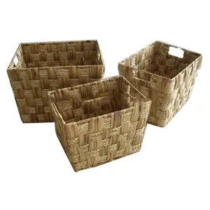 Natural water hyacinth storage baskets water hyacinth handicrafts