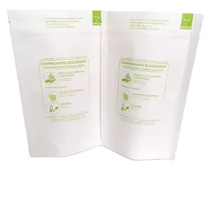 Weißes Papier Lebensmittel qualität umwelt freundliche private Logo PLA kompost ierbare Verpackungs tasche