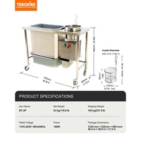 Table électrique en acier inoxydable BT-2E de poulet pané Machine automatique de tamisage de farine Cuisine commerciale 220V