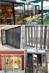 ประตูบานเลื่อนแบบพับได้ประตูบานเลื่อนกระจกไวนิล upvc ดีไซน์ภายนอกลานบ้านอพาร์ทเมนต์โรงแรมแบบทันสมัย - Product Image 2