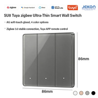Interrupteur mural intelligent Tuya Zigbee 3.0 ultra-fin, panneau en verre tactile AG, fil neutre, commande vocale Alexa Google