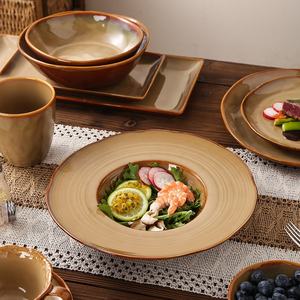 Vajilla <span class=keywords><strong>de</strong></span> Porcelana Estilo Japonés Vintage Hausweet con Esmalte Shino, Libre <span class=keywords><strong>de</strong></span> BPA, Ecológica, Apta para Microondas y Lavavajillas, para Filetes - Product Image 4