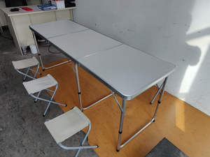 <span class=keywords><strong>Mesa</strong></span> portátil plegable de aluminio de 6 pies para cerveza, diseño moderno, para interior/exterior, Picnic, Camping y parque, <span class=keywords><strong>mesa</strong></span> de fiesta - Product Image 6