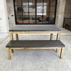 Ensemble table à manger décorative style de vie moderne en ciment mobilier d'extérieur portable du Vietnam pour appartements hôtels villas - Product Image 5