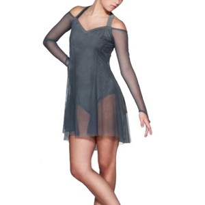 MiDee <span class=keywords><strong>2023</strong></span> nouvelle robe en maille lyrique élégante licou cou danse justaucorps fille enfant vêtements de danse femme robes de danse courtes pour les femmes - Product Image 1