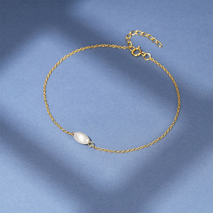 Bracelets en argent sterling 925 CANNER Gold Simple avec perles et zircons pour femmes - Product Image 2