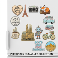 Aimant de réfrigérateur en métal personnalisé, forme 3D, carré ou rond, avec logo sur mesure, souvenir de ville, vente en gros directe usine