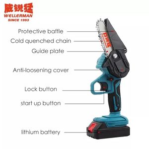 Mini tronçonneuse sans fil de 4 pouces, chaîne d'alimentation sans fil, scies à chaîne 21V, tronçonneuse à batterie portable - Product Image 4