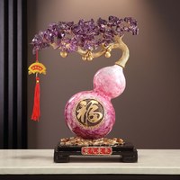 Adorno de Resina Epoxi Ziqi Donglai, Calabaza Esculpida Artística, Árbol de la Fortuna, Arte Folclórico Coleccionable, para Sala de Estar, Mueble de TV, de Alta Gama