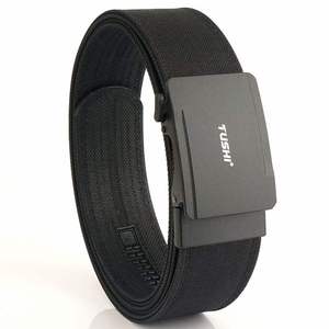 Logotipo personalizável Men's Casual <span class=keywords><strong>Belt</strong></span> New Zinc Alloy Tactical Combat Buckle Elastic Woven for Personal Defense Equipment - Product Image 1