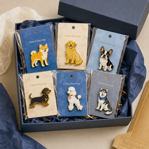 Pins en émail personnalisés pour races de chiens : Shiba Inu, Golden Retriever, Bouledogue français, Teckel, Caniche, Husky – Badges de revers en métal - Product Image 2