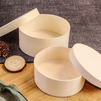 Boîte à gâteau ronde en bois avec logo personnalisé, best-seller en gros, 3/4/5/6//7/8 pouces, boîte cadeau portable pour cheesecake, pour ranger les desserts