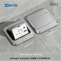 Prise de sol escamotable XIMLON en acier inoxydable 125V 10A étanche 120mm, design dissimulé pour salle de jeux électroniques, bureau à domicile
