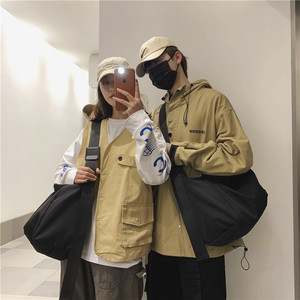 Sac à bandoulière <span class=keywords><strong>tendance</strong></span> pour <span class=keywords><strong>homme</strong></span> et femme, imperméable, grand format, fonctionnel, noir, décontracté, mode, sacs de voyage - Product Image 2