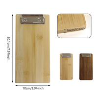 Porte-menu en bambou avec clip métallique, porte-menu en bois personnalisé avec logo pour restaurant, café, hôtel