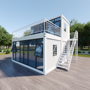 <span class=keywords><strong>Maison</strong></span> conteneur à deux étages à montage rapide avec terrasse, cabane préfabriquée pour séjour de loisirs - Product Image 1