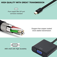 Adaptateur Mini DP Display Port vers VGA (compatible Thunderbolt) mâle vers femelle Compatible pour ThinkPad SurfacePro PC
