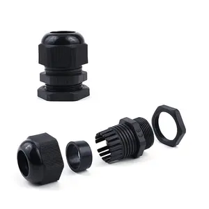 PG21-Protector de tensión en espiral flexible, 13-18mm, PE, hilo de alambre resistente al agua eléctrico, prensaestopas de Cable, color negro
