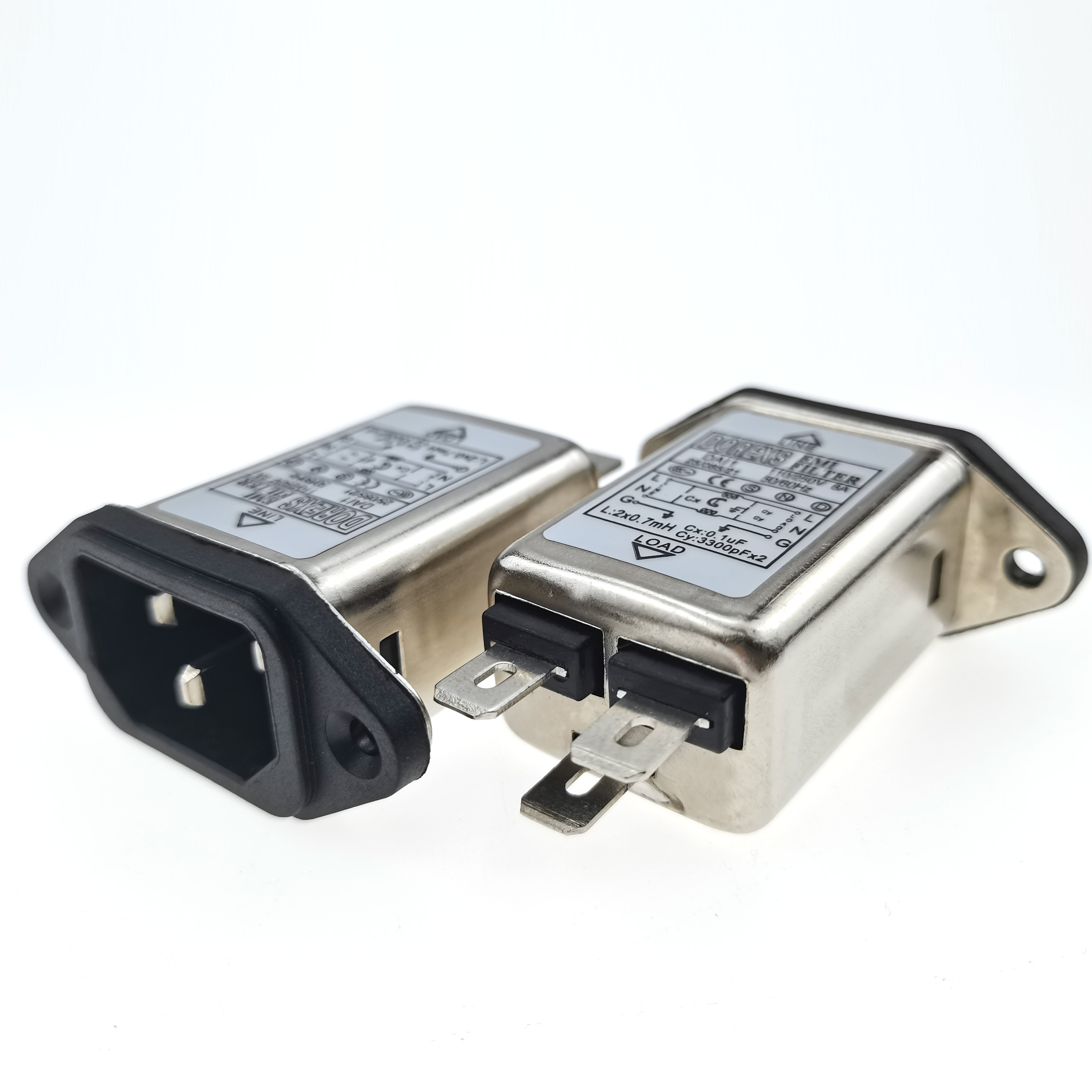 1A 3A 6A 10A Single phase ac power line filter plug type DAI1 common type IEC socket power filter
