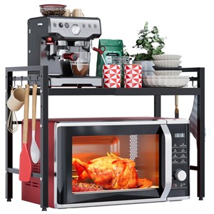 Étagère de comptoir extensible robuste à 2 niveaux pour four à micro-ondes, support de four à micro-ondes pour l'organisation de la cuisine - Product Image 1