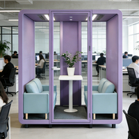 Cabines insonorisées en acier pour bureaux partagés, conception modulaire, systèmes de capteurs intelligents, salles de réunion multi-personnes, immeuble de bureaux