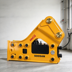 Brise-roche hydraulique silencieux de type latéral Soosan SB81A pour excavatrice de 18 à 26 tonnes, burin de 140 mm, marteau de démolition de roche - Product Image 1
