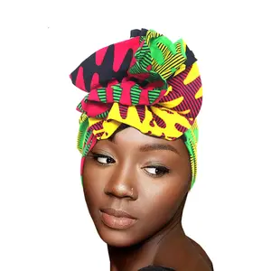 Neueste afrikanische Print Ankara Headties Bandanas Kopftuch Kopf wickel Hüte Turban Cotton Bonnets