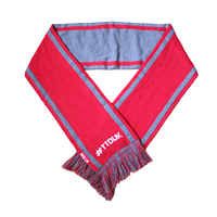 Großhandel OEM Hochwertige Custom Design Jacquard Acryl Gestrickt Sport Fußball Club Fan Fußball Schal Mit Quaste Fransen