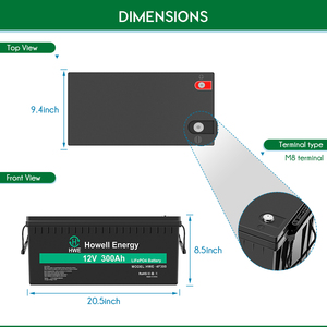 แบตเตอรี่ 12V 300Ah 10000 รอบ Deep Cycle ลิเธียมแบบชาร์จได้ สำหรับเรือเดินทะเล พลังงานแสงอาทิตย์ มอเตอร์ทรอลลิ่ง ยูพีเอส แคมป์ปิ้ง ระบบออฟกริด - Product Image 4