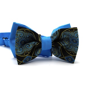Polyester dệt bowtie túi vuông bướm tương phản người đàn ông pre-tied turquoise paisley hoa hai lớp <span class=keywords><strong>bow</strong></span> <span class=keywords><strong>tie</strong></span> set cho nam giới - Product Image 1