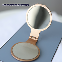 Support de téléphone de bureau adhésif rotatif et flexible, nouveau, tendance, mignon, avec miroir autocollant, personnalisable avec logo, cadeau pour filles