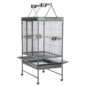 Best-seller Fábrica de Fornecimento Tamanho Grande Metal Carry Breeding Gaiolas Grande Fio Pet Parrot Bird Cage