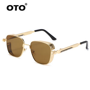 OTO-gafas de sol de metal para hombre, lentes rectangulares de vapor punk con steampunk, 2022 - Product Image 4