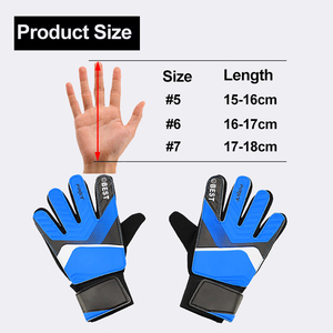 Wholesale PU <strong>Football</strong> Goalkeeper <strong>Gloves</strong> for Youth Kids <strong>Boys</strong> Training Flat Palm Button Closure Sizes 5-7 - Product Image 5