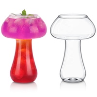 Verres à jus transparents uniques en gros, 8,5 oz, verre à cocktail créatif en forme de champignon